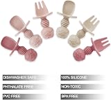 PandaEar 6 Pack Silicone Baby Spoons and Fork Feeding Set Pink view 4