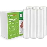 [2025 Upgraded] Bonsenkitchen 6 Rolls 8" x 16' Vacuum Sealer Bags for Food with a Color Box, Easy to Store, Commercial Grade, BPA Free, Great for Food Storage or Sous Vide, VB20