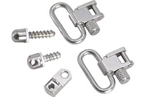 TRIROCK Silver Auto, Single Ruger 10/22 Carbines Sling Mounting Kit Ruger 115 1.0'' Sling Mount Adapter Studs & Swivels S-461