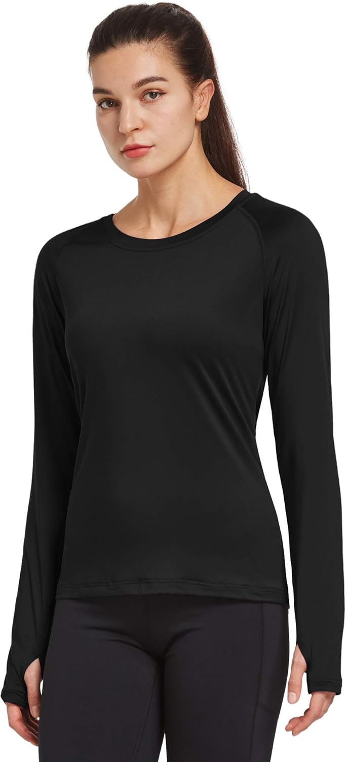 Ogeenier Women's Dri Fit Long Sleeve Running Workout Shirts: Clothing