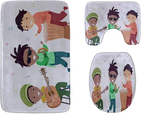 Cubiertas de asientos de inodoro y juegos de alfombras Golpeando