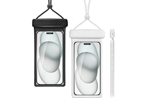 wellhouse Waterproof Phone Pouch, Waterproof Phone Case for iPhone 16 15 14 13 12 Pro Max XS Samsung, IPX8 3D Cellphone Dry Bag Beach Essentials (2 Pack - Duke Black & White7.0, 7 inch)