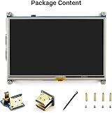 Waveshare 5 Inch Resistive Touch Screen LCD 800x480 HDMI for Raspberry Pi view 2