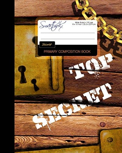 Primary Composition Book - Secret: Kids School Exercise Book with Pirate-style Treasure Chest [ Times Tables * Wide Ruled * Large Notebook * Color * ... (Primary Composition Books - Kids 'n' Teens)