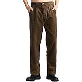 IDEALSANXUN Mens Corduroy Pants Casual Straight Leg Pleated Dress Pants