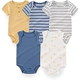 Kiddiezoom Newborn Baby Bodysuit Short-Sleeve Rompar Clothing Set 5-Piece