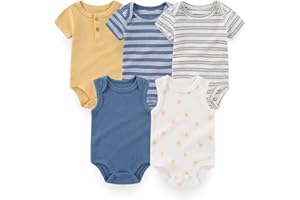 Kiddiezoom Newborn Baby Bodysuit Short-Sleeve Rompar Clothing Set 5-Piece