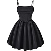 SHENHE Girl's Summer Spaghetti Strap Ruffle Flowy Fit and Flare Party Dance Corset Dress