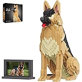 HJPLPXH Animal Dog Adorable Pet German Shepherd Building Block Set (2632 Pieces) - Secret Small Storage Box Inside! Ideal Toy for Dog Lovers, Kids & Adults
