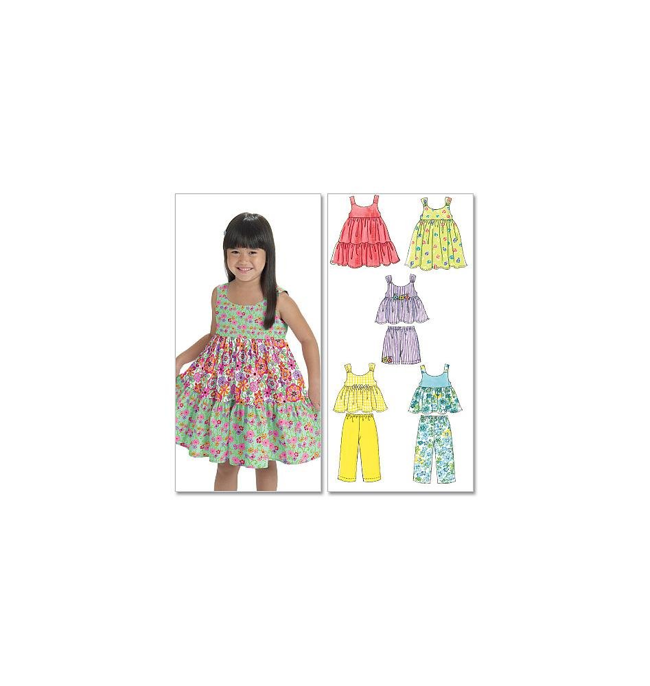 McCall's Patterns M6017 Size CF 4-5-6 Toddlers'/ Children's Tops, Dresses, Shorts and Pants, Pack of 1, White