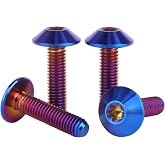 UHDFBDHF 4PCS Titanium Bolt M5 M6 12/15/20mm Torx Head Screw for Bicycle Motorcycle (Burnt Blue, M5x20mm)