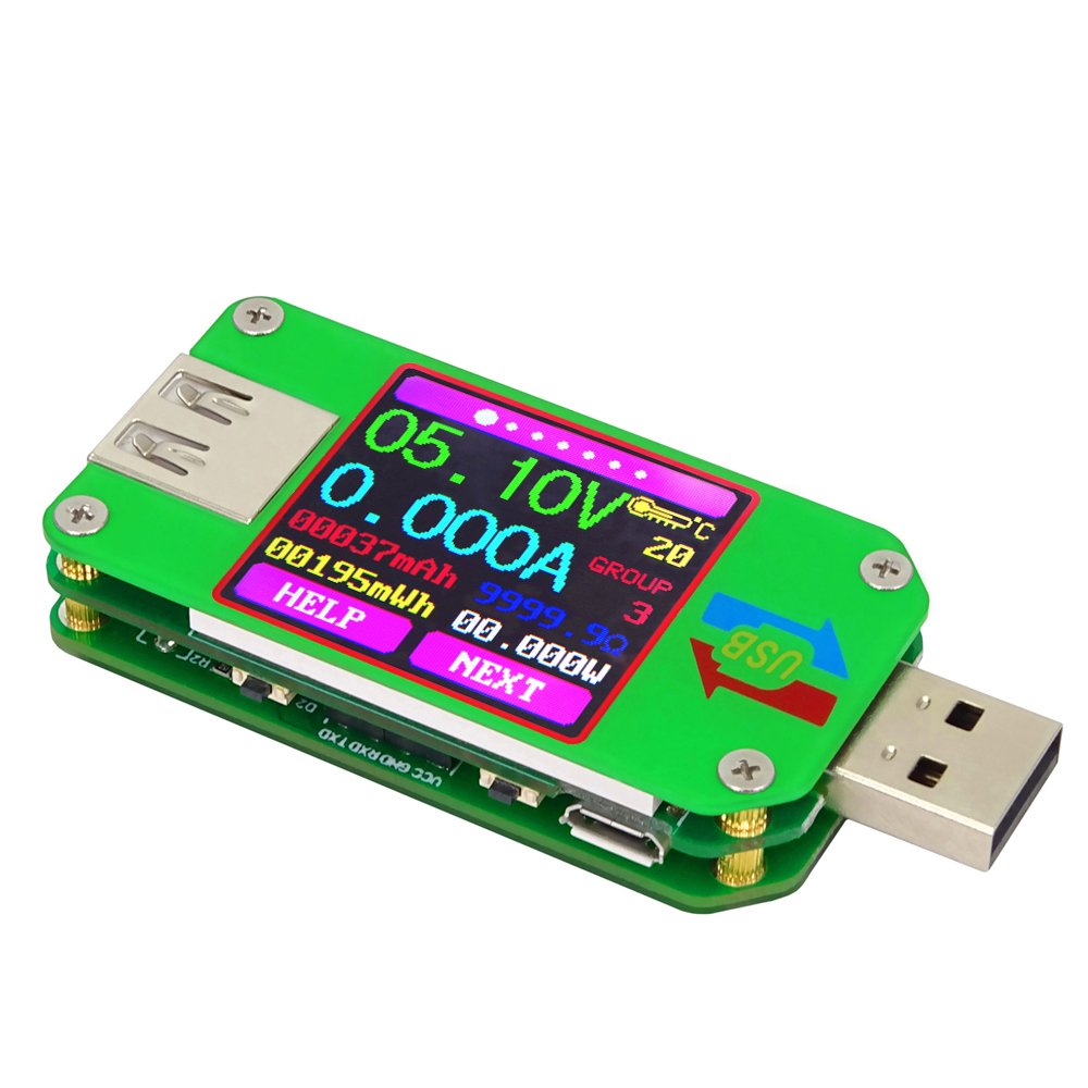 KKmoon RD UM24C USB 2.0 Color LCD Display Tester Voltage Current Meter Voltmeter Ammeter Battery Charge Cable Impedance Measurement Communication Version