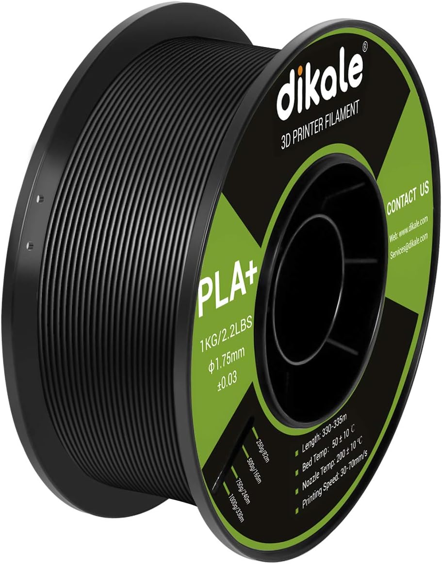 PLA 3D Printer Filament Neatly Rolled 2.2 lbs (1KG)- 1.75mm Pla Filament, Dimensional Accuracy +/- 0.03 mm, Black