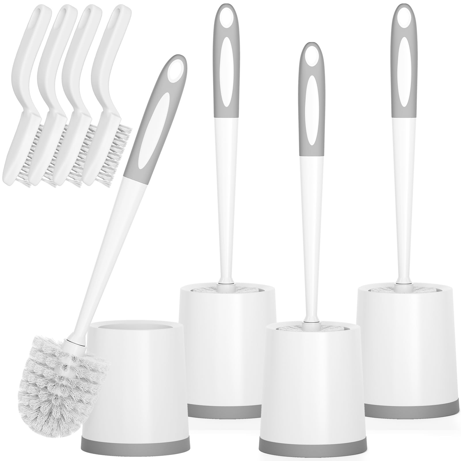 Holaloha Toilet Brush, 4 Pack Toilet Brush and Holder Set, Toilet Bowl ...