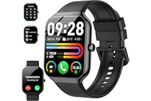 MOTAST Smart Watch(Answer/Make Call), 1.96" HD Smartwatch for Men Women, 2025 Fitness Activity Tracker with Heart Rate/Sleep Monitor/Pedometer/110+ Sport Modes, IP68 Waterproof Fitness Watch for Android iOS