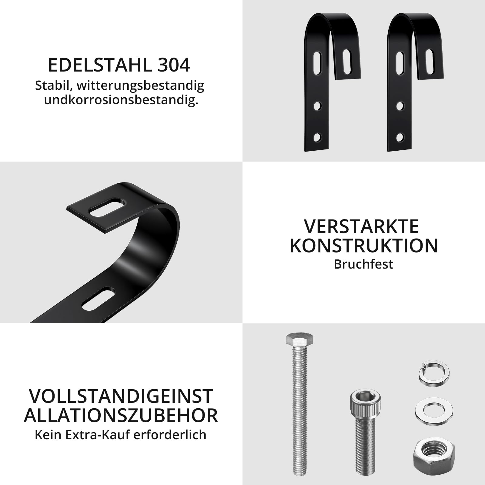 GETLITOOL 8 Stück Balkonkraftwerk Halterung 304 Edelstahl, Universal PV Modul Befestigung Haken für PV-Module, Solarmodul Halterung mit Komplettes Montageset für Balkon, Dach, Garage, Wohnmobil, Boot 6