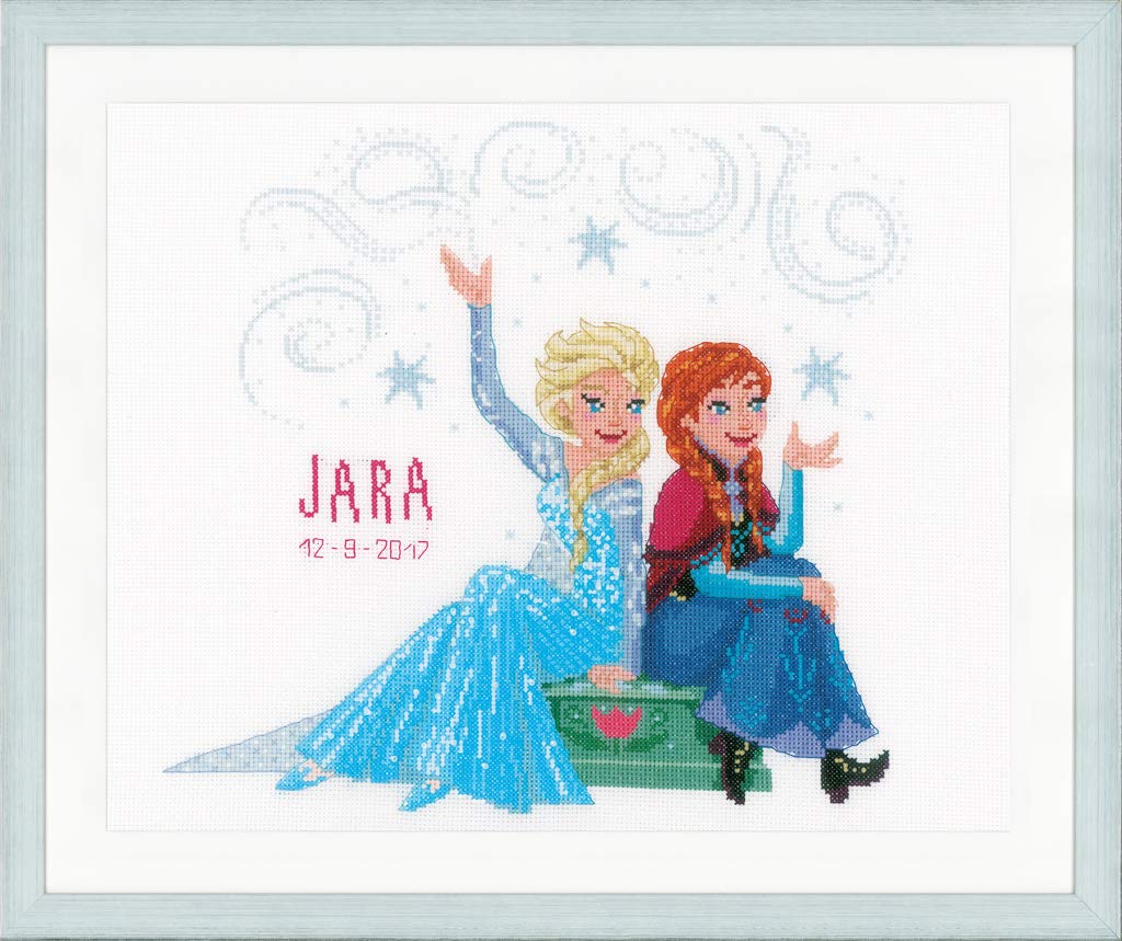 Vervaco Counted Cross Stitch Kit: Frozen-Sisters Forever, Cotton, Assorted, 10 x 1 x 14 cm