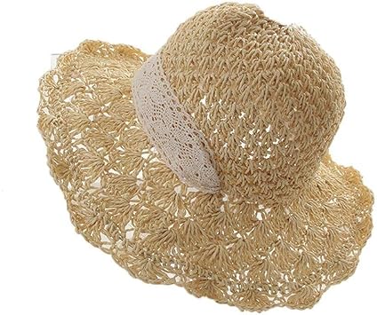 Amazon Co Jp 夏の女性日帽子ストローハット 手作りの折り畳み式ファミリースタイルの広いつば帽子収納可能ロールアップupf50 レディースビーチハットチンストラップ Color Beige スポーツ アウトドア