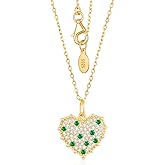 LEONIDS 14K Gold Plated Cubic Zirconia Love Heart Pendant Necklaces for Women Trendy 925 Sterling Silver Jewelry Gifts for Her Birthday
