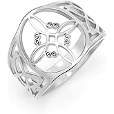 TEAMER Witches Knot Ring - Stainless Steel Celtic Amulet Vintage Jewelry For Women