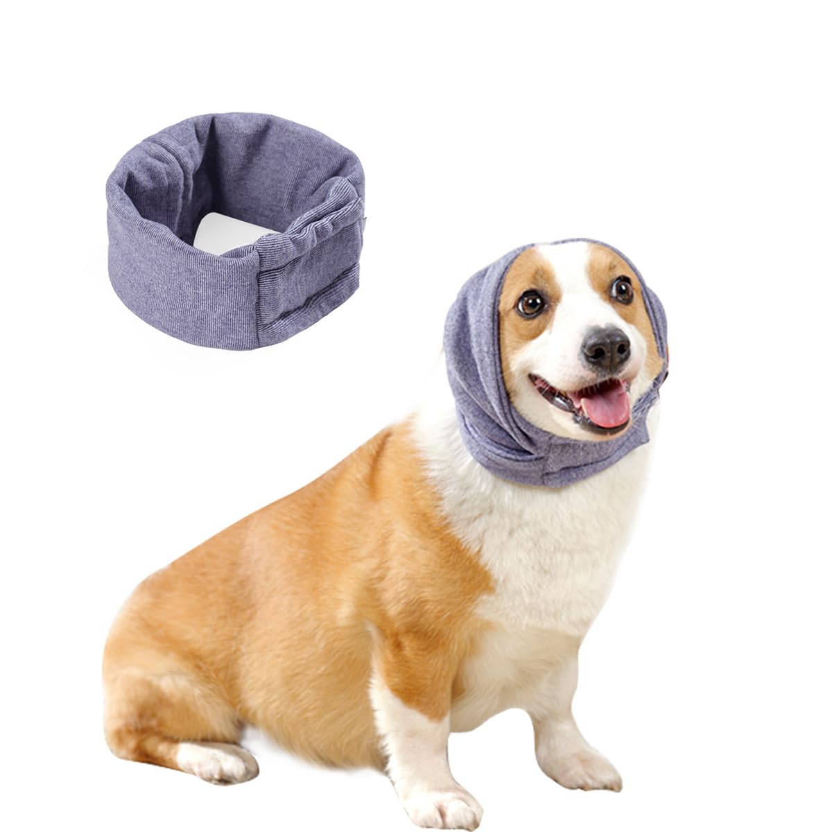 Collenatsy Dog Snood Ear Protectors Dog Ear Muffs Noise Protection Calming Hood Comfort Dog Winter Hat Neck and Ears Warmer Hood Calming Pet Ear Covers for Anxiety Relief and Calming(Dark Purple M)