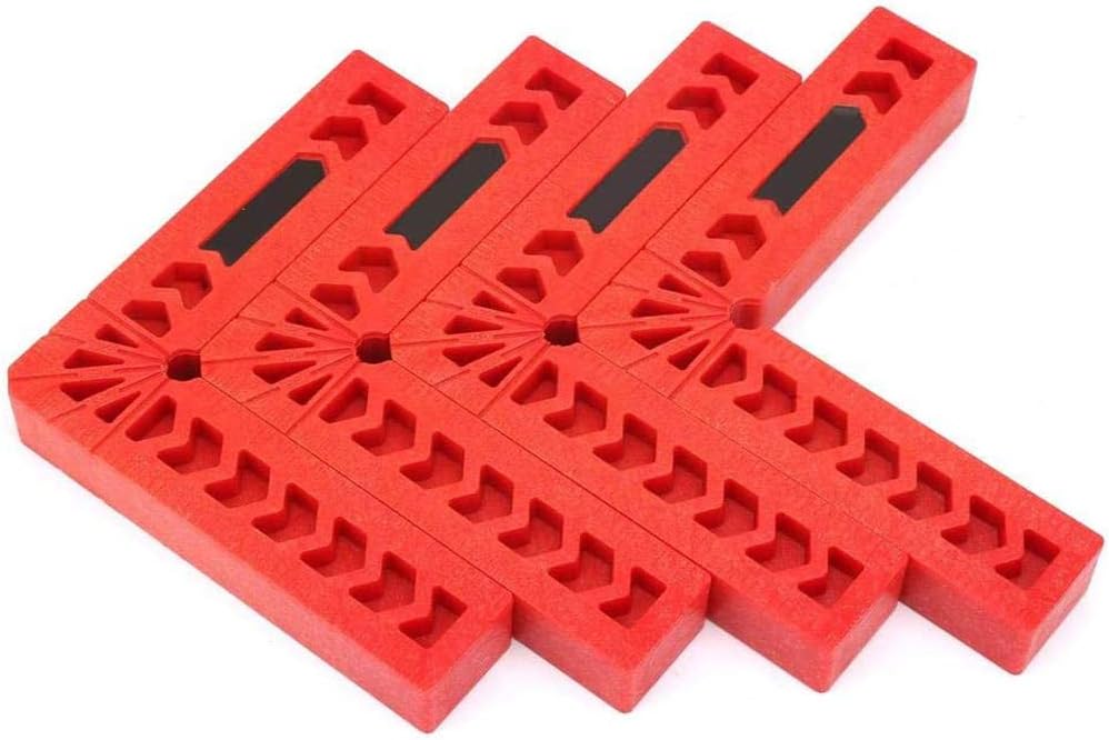 POFET 4pcs 90 Degree Positioning Clamp L Type Right Angle Clamps Woodworking Tool Auxiliary Locator Plastic Square Ruler Angle Holder for Carpenters DIY Enthusiasts(4inch)