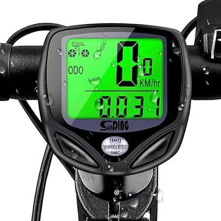 mixigoo Fahrradcomputer Kabellos, Drahtlos Wasserdicht Fahrradtacho 16 Funktionen Tachometer LCD-Hintergrundbeleuchtung Kilom