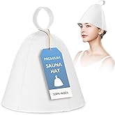 Wool Sauna Hat, Premium Wool Sauna Hat for Men, Sauna Cap for Women to Protect Hair, Soft, Breathable, Itch-Free and Odor Resistant Sauna Cap for Spa, Banya, Bathhouse One Size Fits, White