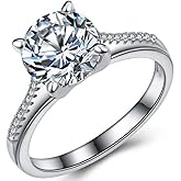 Jude Jewelers Stainless Steel 2.0 Carat Wedding Engagement Propose Statement Anniversary Halo Ring (Silver, 3)