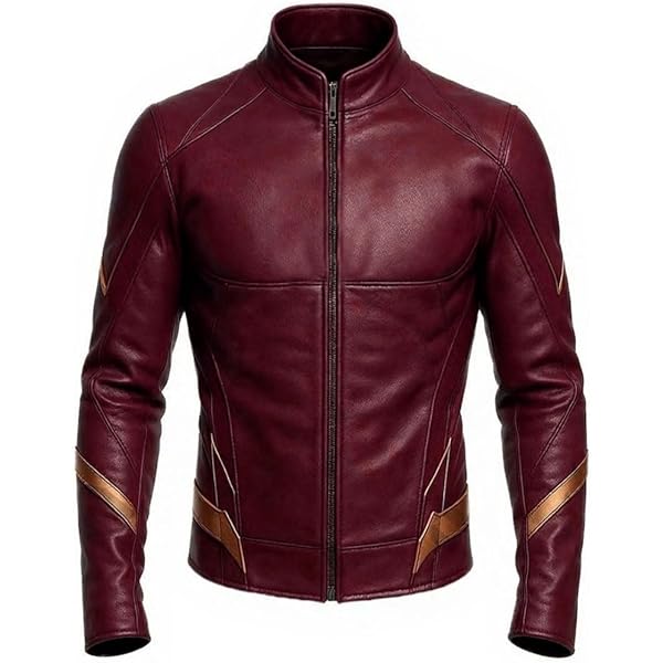 VearFit The Flash Lightning bolt Faux leather Super Hero Black and