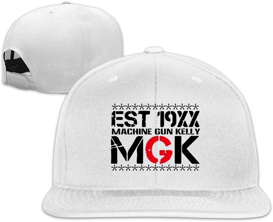 CapsMoon Man&Woman Machine Gun Kelly MGK Est 19xx Flat Bill Hat White