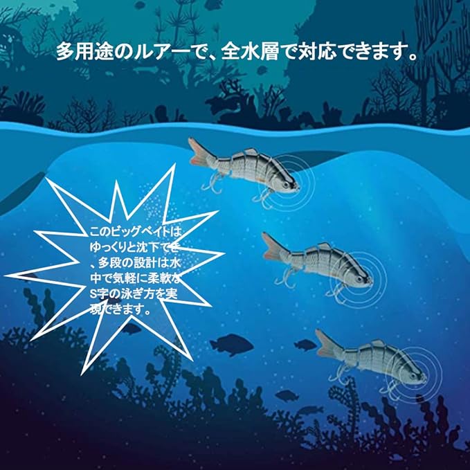 Amazon バス釣り ルアー シーバス トラウト バイブレーション メタルジグ ルアー 海釣り 遠投 シーバス ヒラメ 21gリアルなルアー 3個セット Jasmile ルアー