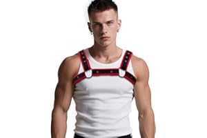 ZZRBVFH Men's Neoprene Sport Harness - Nylon Exterior with Alloy Rivets, 1.6-Inch Adjustable Strap Black Blue