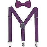 GUCHOL Child Kids Suspenders Bow Tie for Boys and Girls Adjustable Elastic Classic Accessory Sets Age 1 to 13 Year