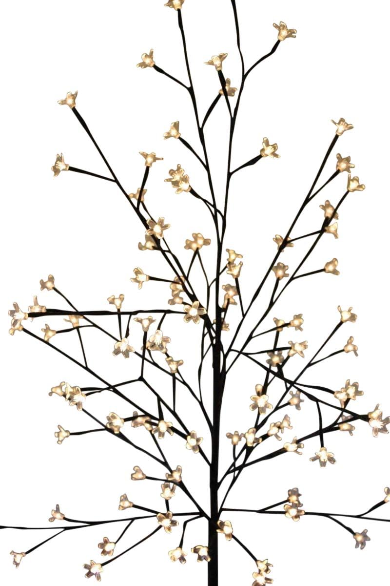 Garden Market Place Light Up Christmas Cherry Tree 1.2M Tall with 100 Warm White Low Voltage LED Lights with Transformer