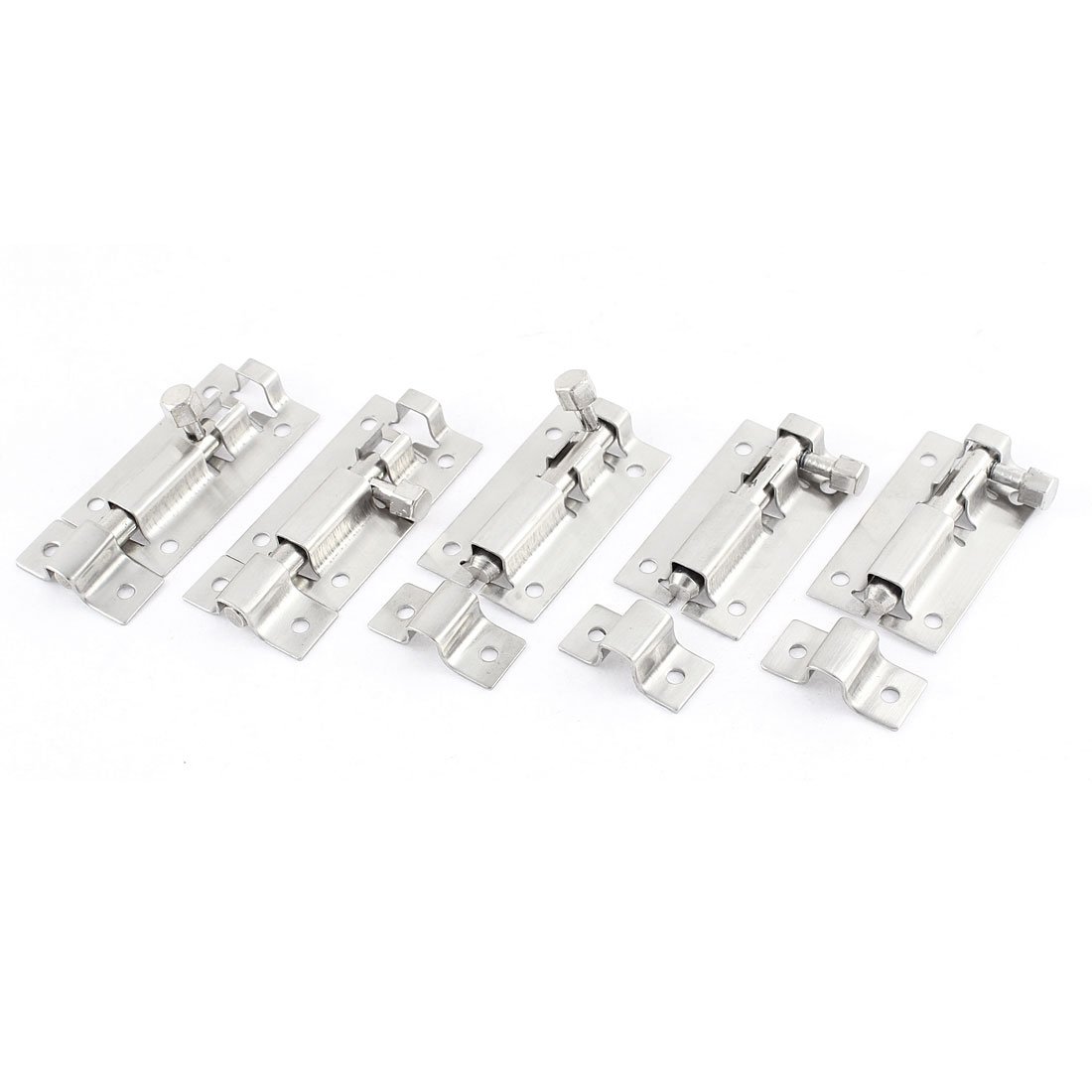 Sourcingmap 5pcs Stainless Steel Latch Slide Lock Door Window Barrel Bolt Hardware 2"