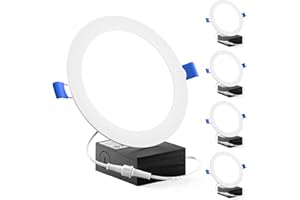 SUNCO LIGHTING Sunco 4 Pack 6 Inch Ultra Thin LED Recessed Ceiling Lights Slim, 5000K Daylight, Dimmable, 14W=100W, Wafer Thin, Canless with Junction Box - ETL.
