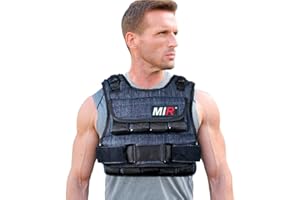 miR Air Flow Weighted Vest with Zipper Option 20lbs - 60lbs Solid Iron Weights Machine Washable. Workout Vest for Men and Women