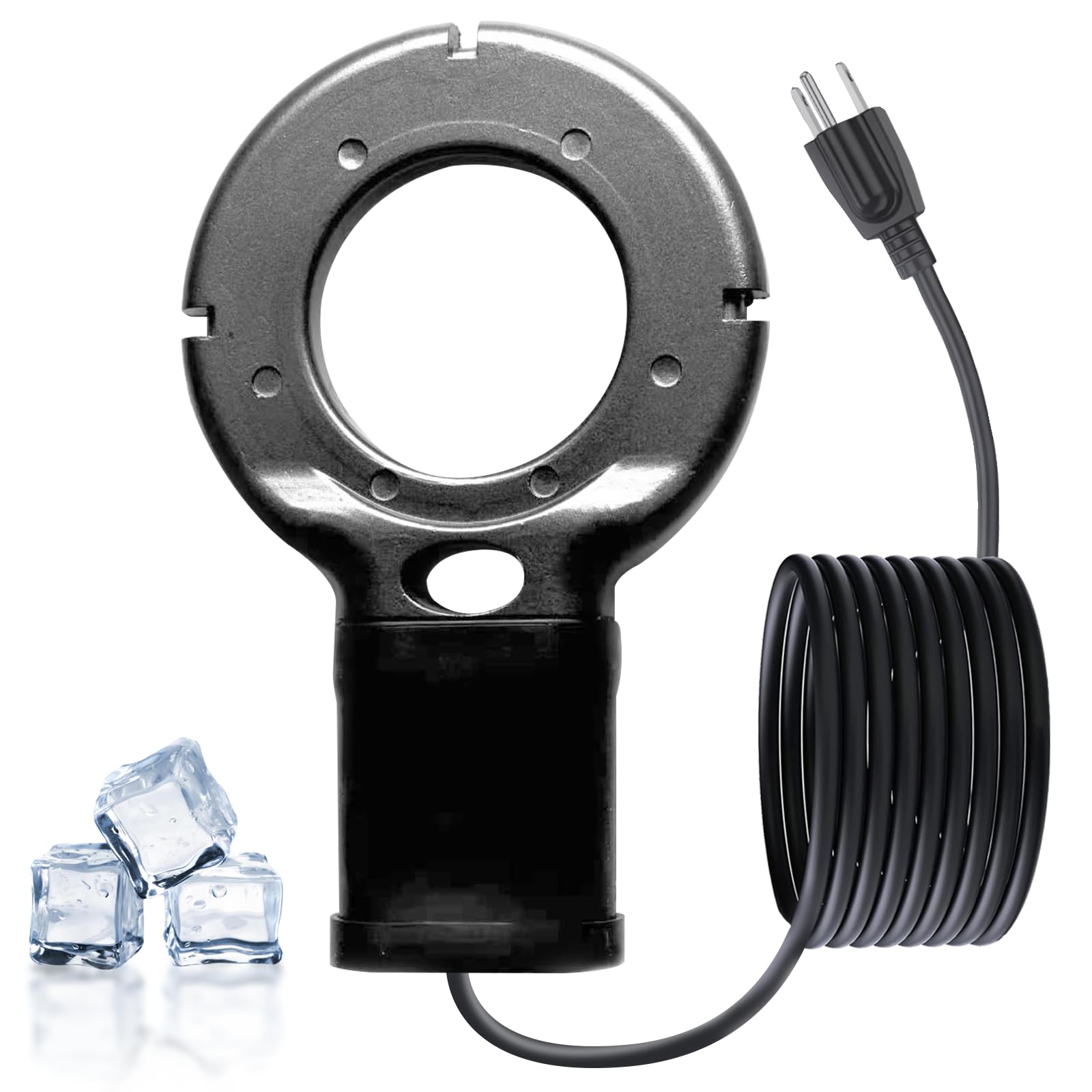 Photo 1 of Upgraded 500-Watt Chicken Water Heater - Submergible Cast Aluminum Utility De-Icer with Black Teflon Coating for Livestock Tanks, Winter Bird Bath, and Mineral Buildup Resistance