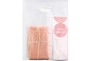 FloraSea 100pcs Plastic Bags With Handles, 12" x 15" Merchandise Shopping Bags for Small Business Retail Boutique Stores