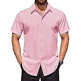 COOFANDY Mens Short Sleeve Dress Shirts Stretch Wrinkle Free Button Down Shirt Casual Summer Top