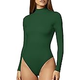 YOGINGO Women's Long Sleeve Mock Turtle Neck Bodysuits Tops Going Out Body Suits for Women Fashion Basic Leotards Jumpsuit