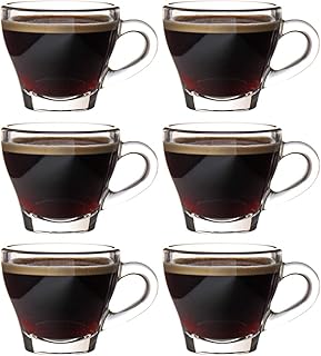 idea-station Espressotassen 6 x 80 ml, Design Espressogläser dickwandig, Tassen-Set, Kaffeetassen-Set, Kaffeetasse, Mokkatassen