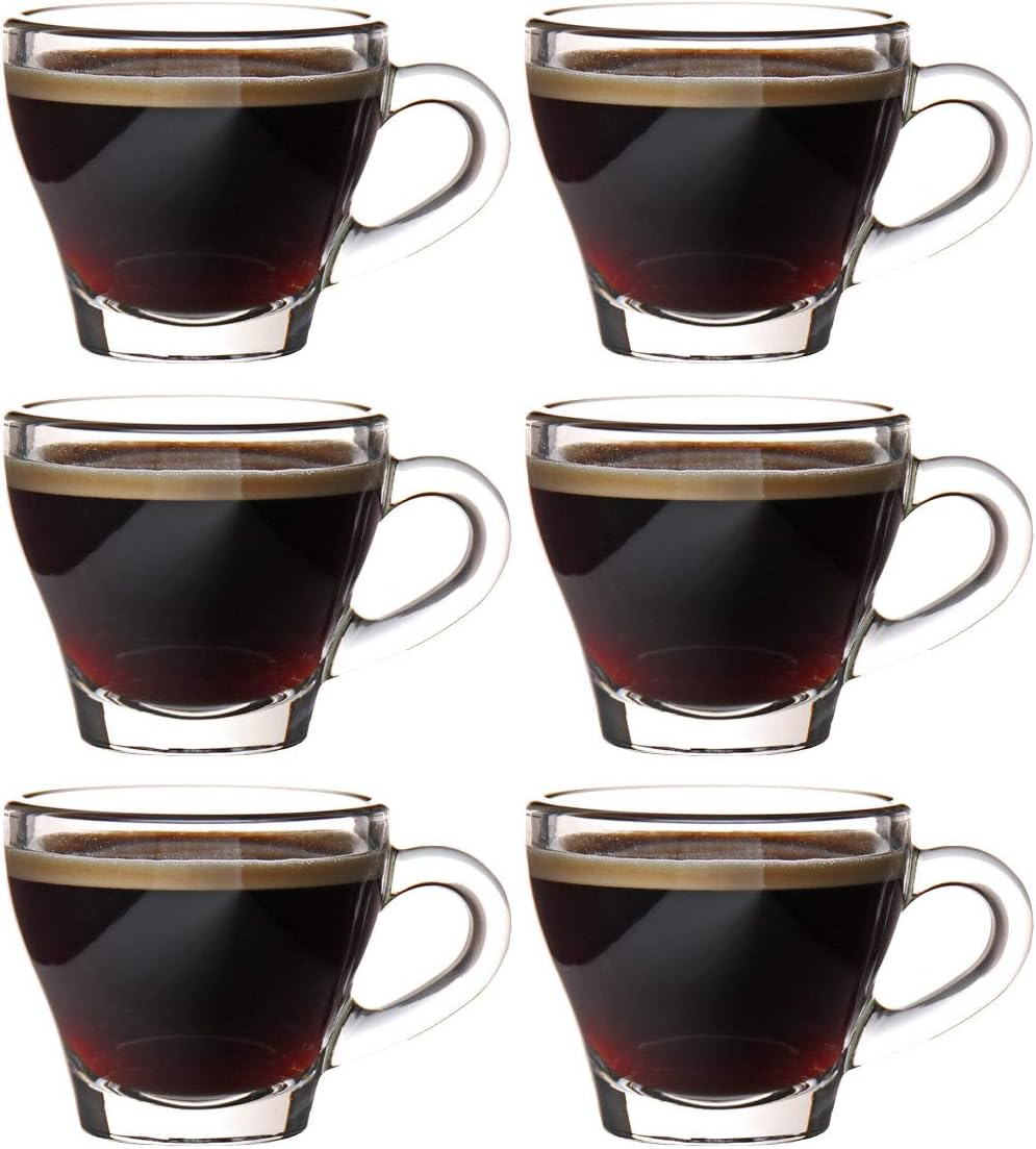 idea-station Espressotassen 6 x 80 ml, Design Espressogläser dickwandig, Tassen-Set, Kaffeetassen-Set, Kaffeetasse, Mokkatassen