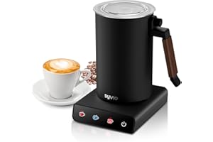 Frother for Coffee, Syvio 4-in-1 Detachable Milk Frother and Steamer with Touch Screen, 11.5oz/2 Cups Cold and Hot Foam Maker, Heating Milk/Coco, Electric Milk Steamer for Latte Cappuccino Macchiato …