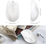 TECKNET 2.4G Wireless Mouse 4800 DPI 6 Levels USB Nano Receiver White view 7