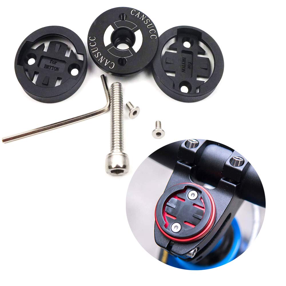 CYSKY Garmin Edge Mount - Bike Stem Top Cap Holder for Garmin Bryton Cycling GPS Computers, Fit 1000, 820, 520, 510, 200 and Bryton 530, 330 (Black)