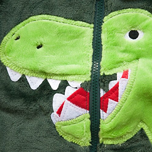 CM-Kid Little Boys Coral Fleece Hoodies Animals Winter Jacket Coats Outerwear