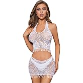 DTWAWA Glow in the Dark Sexy White Fishnet Stockings, Stylish Bodysuit Leggings for Womens Party