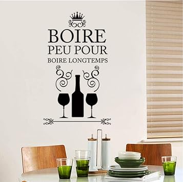 Mrqxdp Vino Frances Cocina Proverbios Vinilo Textura Pegatinas De
